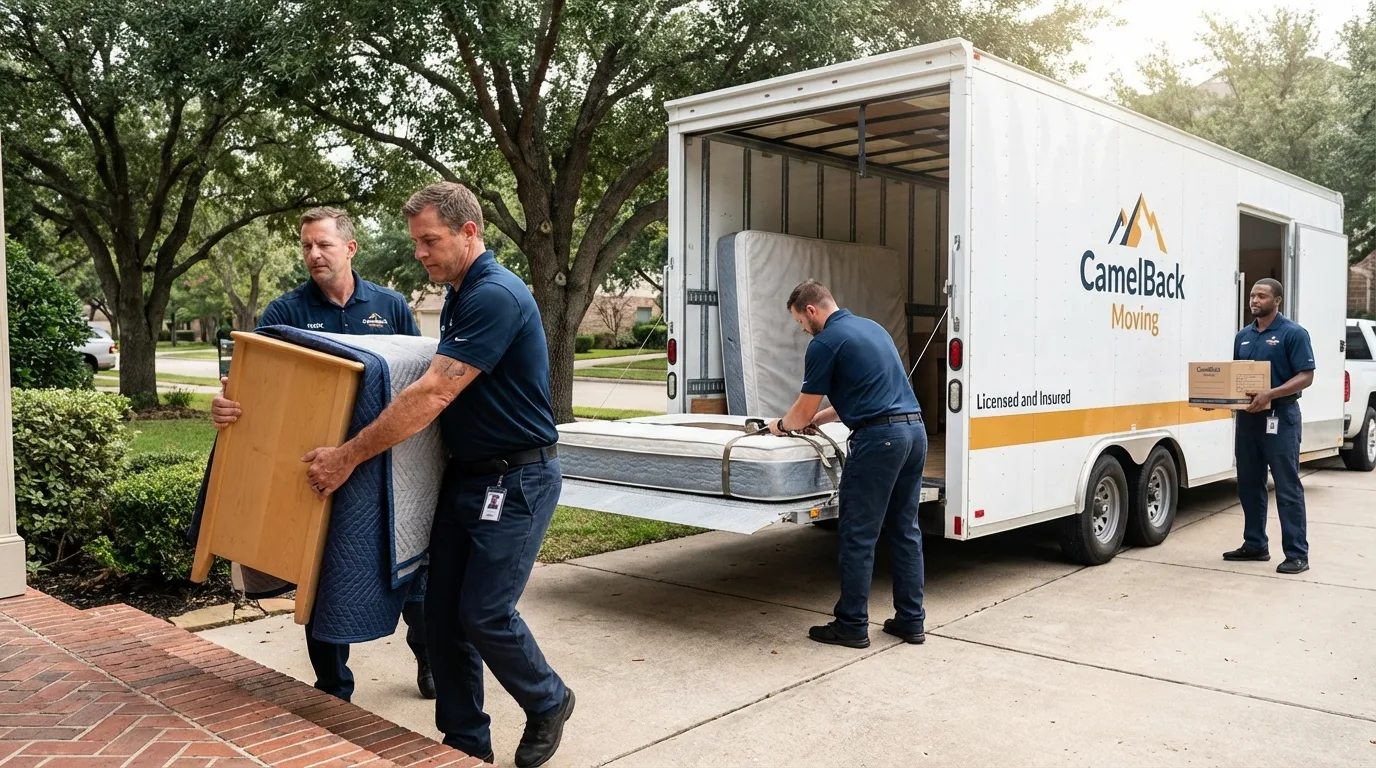Crew loading residential truck for cross-state move from Springfield, GA